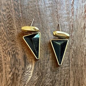 Gold and Black Geometric Drop Earrings - Kendra Scott